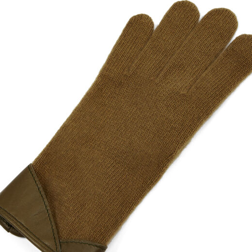 Mustard and olive gloves